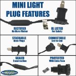 Commercial Grade Wide Angle 100 LED Warm White 34' Long Black Wire