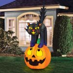 Occasions 7’ Inflatable Black Cat On Pumpkin - Halloween Yard Decoration