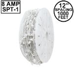 Novelty Lights C9 1000' Spool 12" Spacing 8 Amp White Wire