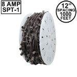 Novelty Lights C7 1000' Spool  12" Spacing 8 Amp Brown Wire