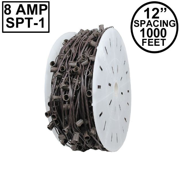 Novelty Lights C7 1000' Spool  12" Spacing 8 Amp Brown Wire