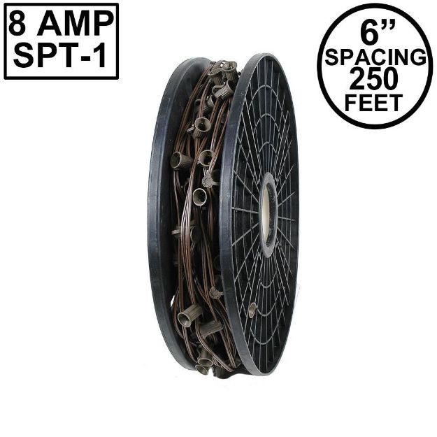 Novelty Lights C7 250' Spool 6" Spacing 8 Amp Brown Wire