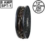Novelty Lights C7 250' Spool 12" Spacing 8 Amp Brown Wire