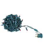 Commercial Grade Wide Angle 100 LED Red White Blue 50' Long on Green Wire