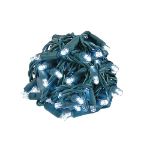 Commercial Grade Wide Angle 70 LED Pure White 35.5' Long on Green Wire