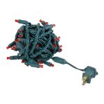 Commercial Grade Wide Angle 70 LED Red 24' Long on Green Wire