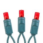 Commercial Grade Wide Angle 70 LED Red 24' Long on Green Wire