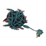 Commercial Grade Wide Angle 50 LED Red 17' Long on Green Wire