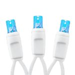 Commercial Grade Wide Angle 100 LED Teal 34' Long White Wire