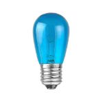 25 Pack of Transparent Teal S14 11 Watt Bulbs Medium Base e26