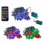 100 LED RGB Wide Angle Mini Light Set Green Wire w/Multi-Function Remote