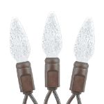 Pure White 70 LED C6 Strawberry Mini Lights Commercial Grade Brown Wire