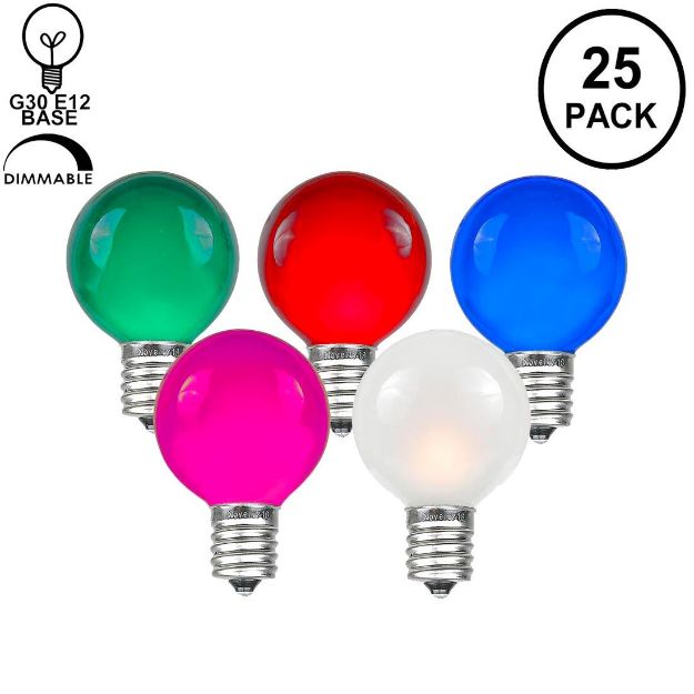 Assorted Satin G30 5 Watt Replacement Bulbs 25 Pack