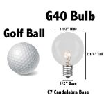 50 LED Filament G40 Globe String Light Set with Warm White Bulbs on Brown Wire