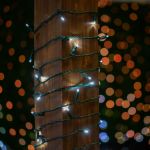 Commercial Grade Wide Angle 70 LED Pure White 35.5' Long on Green Wire