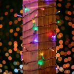 Commercial Grade Wide Angle 100 LED Multi 34' Long on Brown Wire