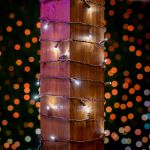 Commercial Grade Wide Angle 100 LED Pure White 50' Long on Brown Wire