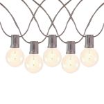 67 LED Filament G40 Globe String Light Set with Warm White Bulbs on Brown Wire
