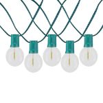 67 LED Filament G40 Globe String Light Set with Warm White Bulbs on Green Wire