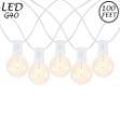 67 LED Filament G40 Globe String Light Set with Warm White Bulbs on White Wire