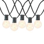 67 LED Filament G50 Globe String Light Set with Warm White Bulbs on Black Wire