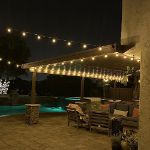 67 LED Filament G50 Globe String Light Set with Warm White Bulbs on Brown Wire