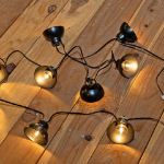 10 Bell Lampshade LED Filament G40 Globe String Light Set with Warm White Bulbs