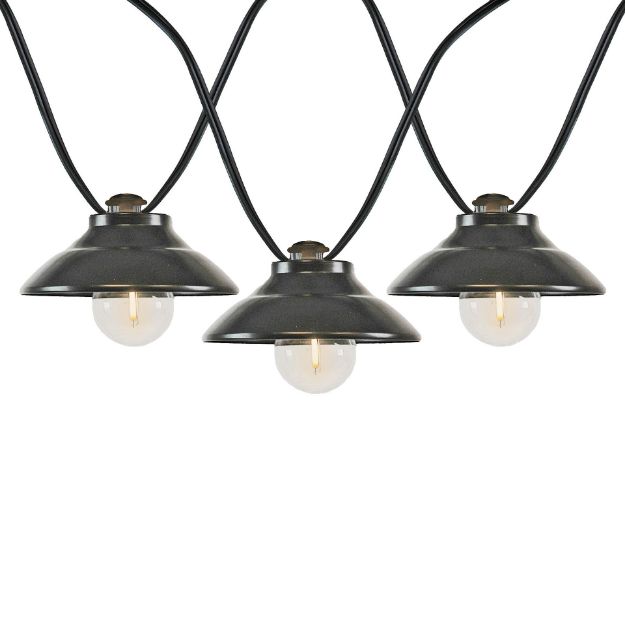 10 Bistro Lampshade LED Filament G40 Globe String Light Set with Warm White Bulbs