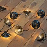 10 Bistro Lampshade LED Filament G40 Globe String Light Set with Warm White Bulbs