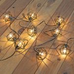 10 Cafe Cage Lamp Shade LED Filament G40 Globe String Light Set with Warm White Bulbs