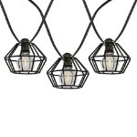 10 Cafe Cage Lamp Shade LED Filament G40 Globe String Light Set with Warm White Bulbs
