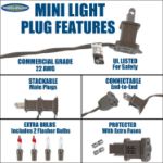 Clear Christmas Mini Lights 100 Light 50 Feet Long on Brown Wire