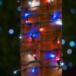 Commercial Grade Wide Angle 50 LED Red/White/Blue 25' Long on Green Wire