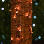 Commercial Grade Wide Angle 50 LED Amber 25' Long on Brown Wire