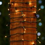 Commercial Grade Wide Angle 50 LED Yellow 25' Long on Green Wire