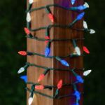 Red White & Blue 70 LED C6 Strawberry Mini Lights Commercial Grade on Green Wire