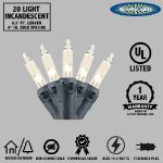 Non Connectable Clear Black Wire Mini Lights 20 Light 8.5'