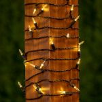 70 Light Traditional T5 Warm White LED Mini Lights Brown Wire