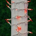35 Light Traditional T5 Red LED Mini Lights White Wire