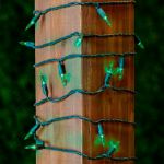 35 Light Traditional T5 Green LED Mini Lights Green Wire