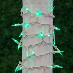 35 Light Traditional T5 Green LED Mini Lights White Wire