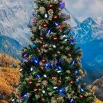Red White & Blue 70 LED C6 Strawberry Mini Lights Commercial Grade on Green Wire