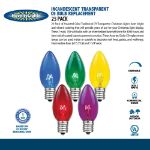 Clear Transparent C9 7 Watt Replacement Bulbs 25 Pack