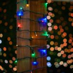 Commercial Grade Wide Angle 50 LED Multi 25' Long on Green Wire