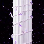 50 LED Purple LED Christmas Lights 11' Long on White Wire