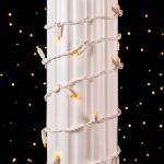 Commercial Grade Wide Angle 50 LED Amber 25' Long White Wire