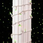 Commercial Grade Wide Angle 50 LED Green 25' Long on White Wire