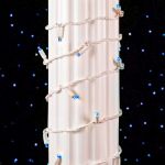 Commercial Grade Wide Angle 50 LED Blue 25' Long on White Wire