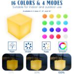4 Inch Plastic LED Cube, RGBW, Rechargeable, Waterproof, Remote Controlled