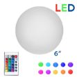 6 Inch Plastic LED Sphere, RGBW, Rechargeable, Waterproof, Remote Controlled